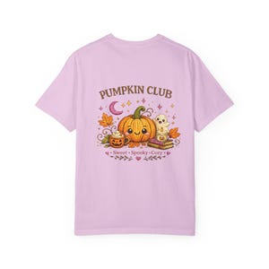 Camiseta de Halloween del Club de Calabazas, Camiseta con Gráfico de Calabaza Fantasma, Aspecto de Bordado Estampado imagen 14
