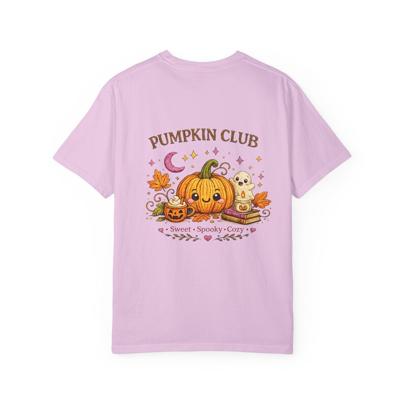 Camiseta de Halloween del Club de Calabazas, Camiseta con Gráfico de Calabaza Fantasma, Aspecto de Bordado Estampado imagen 14