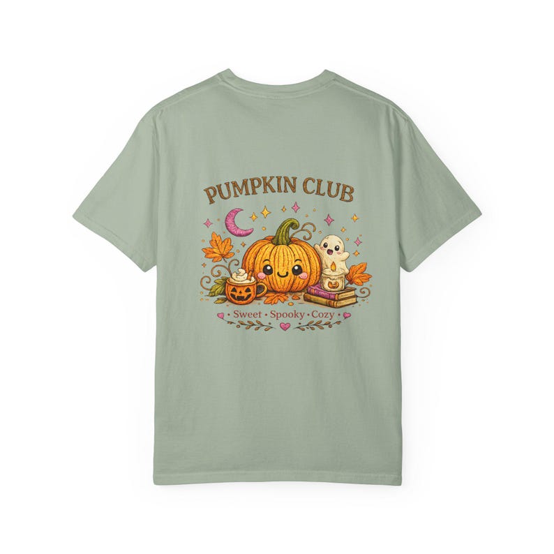 Camiseta de Halloween del Club de Calabazas, Camiseta con Gráfico de Calabaza Fantasma, Aspecto de Bordado Estampado imagen 11