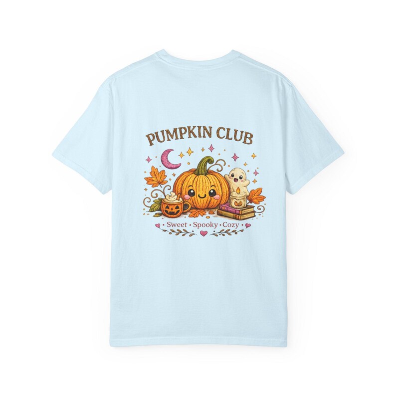 Camiseta de Halloween del Club de Calabazas, Camiseta con Gráfico de Calabaza Fantasma, Aspecto de Bordado Estampado imagen 13