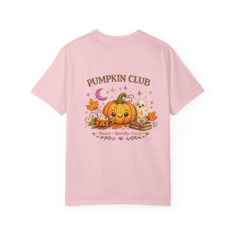 Camiseta de Halloween del Club de Calabazas, Camiseta con Gráfico de Calabaza Fantasma, Aspecto de Bordado Estampado imagen 15
