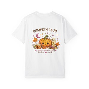 Camiseta de Halloween del Club de Calabazas, Camiseta con Gráfico de Calabaza Fantasma, Aspecto de Bordado Estampado imagen 12