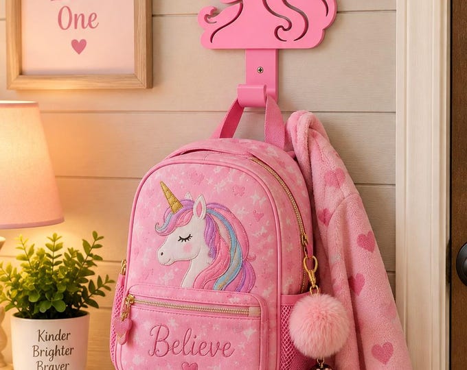 Princess Wall Hook – Kids Backpack & Coat Hanger, Girls Room Decor, 3D Printed Gift