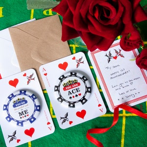 Valentine's POKER CHIP Magnet with Backing Card - Greetings Card Alternative