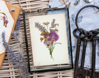 Pressed FLOWER BOUQUET A6 Print - Farmhouse Style - Botanical