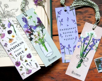 PRESSED FLOWER Bookmark with tassle