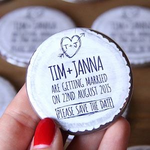 WOODLAND (white) design - Save the Date 58mm Magnets