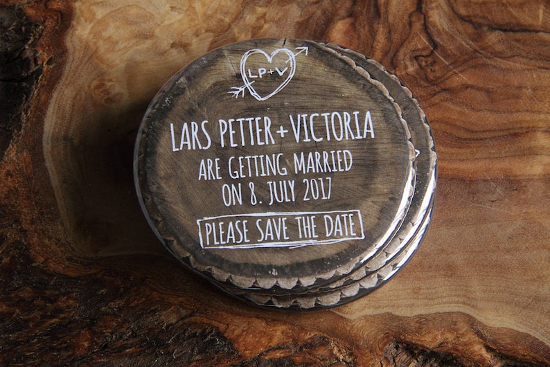 WOODLAND design Save the Date 58mm Magnets