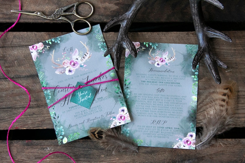 Personalised ENCHANTED FOREST place card tags