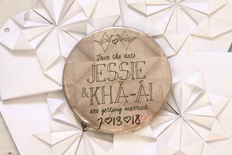 Origami Save The Date Magnets Etsy