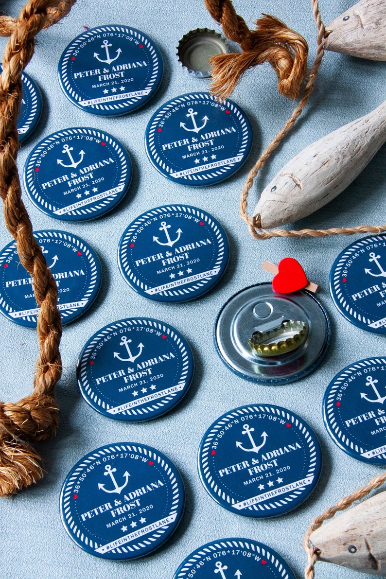 NAUTICAL design Bottle Opener wedding/party favour Etsy