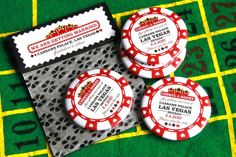 POKER CHIP Save the Date 58mm with Handmade Packaging Etsy