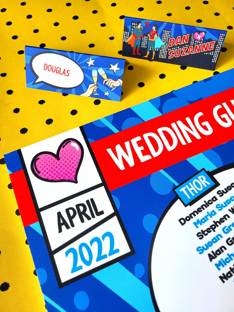 SUPERHERO / MARVEL Comic Book Wedding / Party invitation image 10