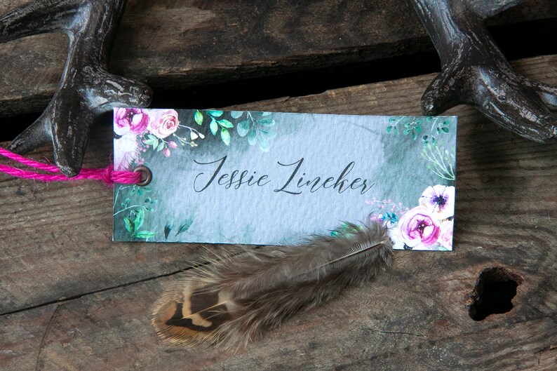 Personalised ENCHANTED FOREST place card tags