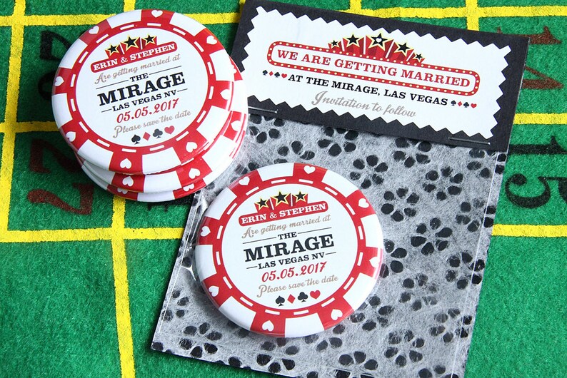 POKER CHIP Save the Date 58mm with Handmade Packaging Etsy