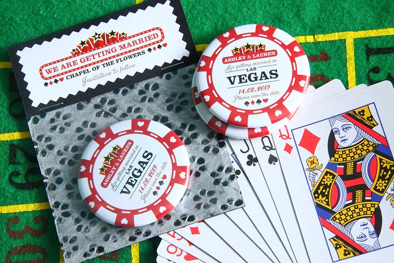 POKER CHIP Save the Date 58mm with Handmade Packaging Etsy