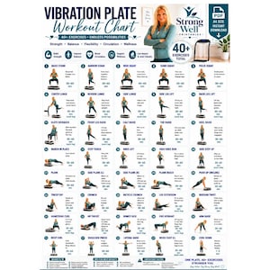 Tabla de ejercicios con plataforma vibratoria imprimible / Más de 40 ejercicios en PDF / Guía de plataforma vibratoria / Fitness en casa / Descarga digital A4