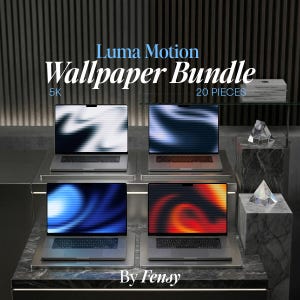 LUMA MOTION Wallpaper-Paket | 10 hochwertige abstrakte 5K-Hintergrundbilder | Hintergrundbilder für MacBook, iMac, Desktop und iPhone | Hintergründe mit Farbverläufen