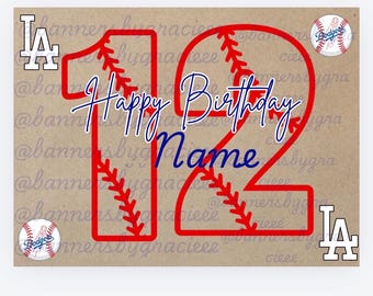 4x3 Dodger Birthday Banner