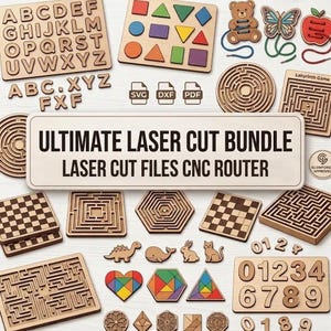 Toys & Games Laser Cut SVG Bundle | Glowforge Compatible | Instant Download