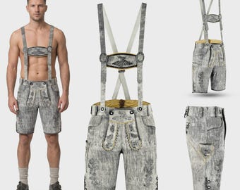 German Bavarian Lederhosen Men Real Leather Trachten Shorts Oktoberfest