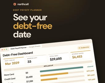 Planer-Spreadsheet für Umschuldungen, Schneeball- und Lawinenrechner, Google Sheets & Excel, Kreditkarten- und Loan Payoff-Tracker