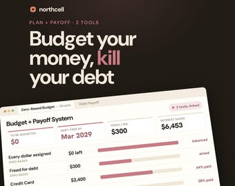 Zero Based Budget and Debt Payoff Bundle, Budget Spreadsheet + Snowball Avalanche Tracker, Google Sheets & Excel Money System