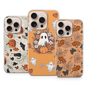 Halloween Phone Case, Autumn Fall Cover for iPhone 17 Pro Max, 16e, 15, 14, 13 & Samsung S26 Ultra, S25 FE, A57, A56, Pixel 10, 9A