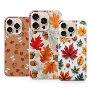 Autumn Leaves Phone Case, Fall Phone Cover for iPhone 17 Pro Max, 16e, 15, 14, 13 & Samsung S26 Ultra, S25 FE, A57, A56, Pixel 10, 9A
