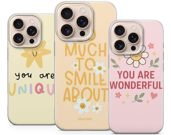 Funda para teléfono con mensaje optimista y cita motivacional para iPhone 17 Pro Max, 16e, 15, 14, 13 y Samsung S26 Ultra, S25 FE, A57, A56, Pixel 10, 9A