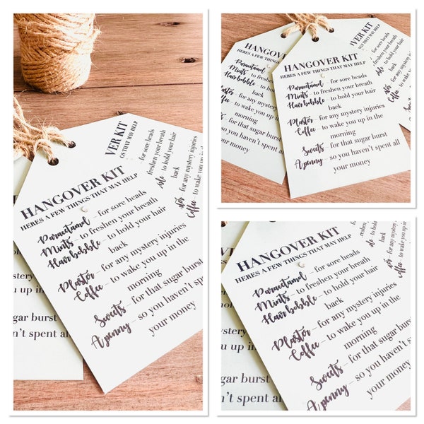 10 x large personalised glossy sage green hen do survival gift tags party bag tags hen do favours hen do labels hangover tags