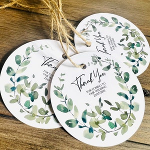 10x Geschenkanhänger glänzend Eukalyptus grün Anhänger Geschenkanhänger Hochzeit Dankeschön