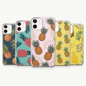 Funda para teléfono con diseño de piña y frutas tropicales de verano para iPhone 17, 16, 15, 14, 13, 12, Samsung S26, S25, S24, A17, A56, Pixel 10 Pro, 9A, 8, 7A