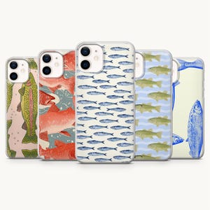 Fish Phone Case Nautical Ocean Coastal Cover for iPhone 17, 16, 15, 14, 13, 12, Samsung S26, S25, S24, A17, A56, Pixel 10 Pro XL, 9A, 8A, 7A