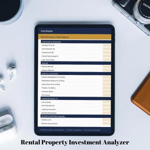 Rental Property Investment Analyzer | Cap Rate Calculator | Cash Flow Spreadsheet | Real Estate Excel image 1