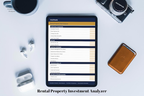 Rental Property Investment Analyzer | Cap Rate Calculator | Cash Flow Spreadsheet | Real Estate Excel