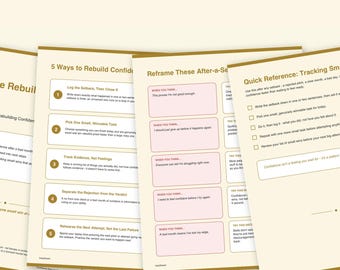 Confidence Rebuild Cheat Sheet | Setback Recovery Worksheet | Small Wins PDF