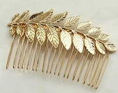 ON SALE: bride hair comb - 24k gold plated Bridal hair comb - Bridal Hair Piece - Gold hair comb - Hollywood Bridal Headpiece