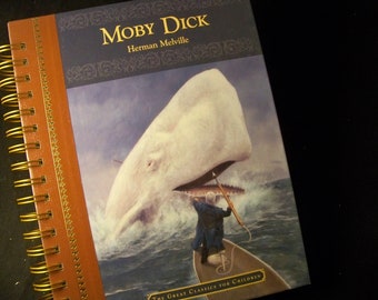 Moby Dick blank book journal notebook diary spiral bound planner whale Melville classic book