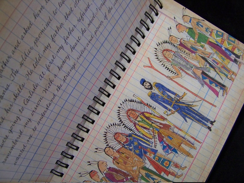 Ledgerbook of Thomas Blue Eagle blank book diary journal native indigenous Indian ledger first people image 2