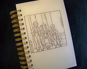 Vintage novel blank book journal spiral notebook gift for book lover or book club altered book