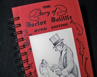 Doctor Dolittle blank book journal diary planner notebook altered book animals veterinarian