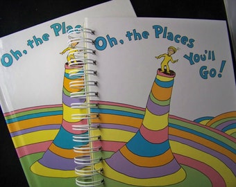 Send us your book to REBIND Seuss book journal graduation teachers sign every year add more pages Oh the Places You'll Go