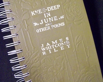 Vintage poetry blank book journal James Whitcomb Riley Knee-Deep in June and Other Poems 1912 100 year old book poet diary planner notebook