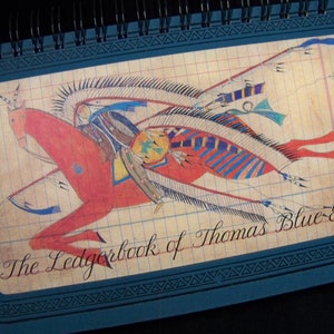 Ledgerbook of Thomas Blue Eagle blank book diary journal native indigenous Indian ledger first people image 1