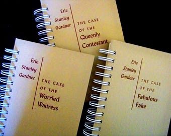 Perry Mason detective story blank book journal Erle Stanley Gardner diary planner notebook altered book courtroom drama crime book
