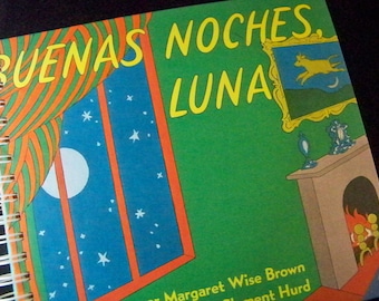 Spanish version Goodnight Moon blank book journal scrapbook notebook junk journal childrens classic book