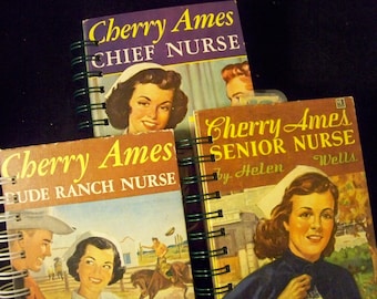Cherry Ames blank book journal girl series nursing nurse vintage midcentury novels diary planner notebook hospital Nancy Drew