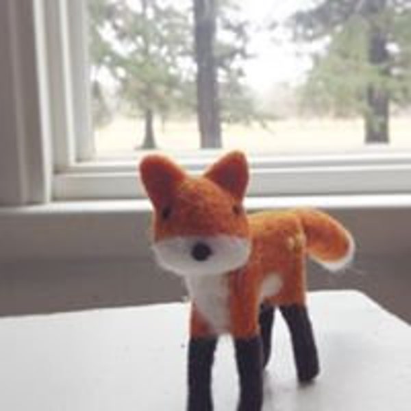 Valentines Fox Cute Needle Felted Fox Soft Sculpture Animal Lover Gift Cake Topper