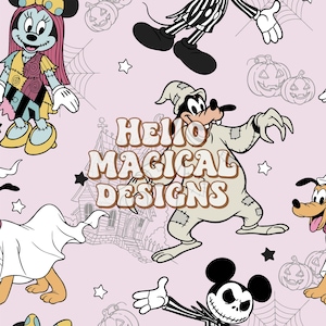 Halloween Mouse and Friends Seamless Pattern , Skeleton Mouse Repeating File